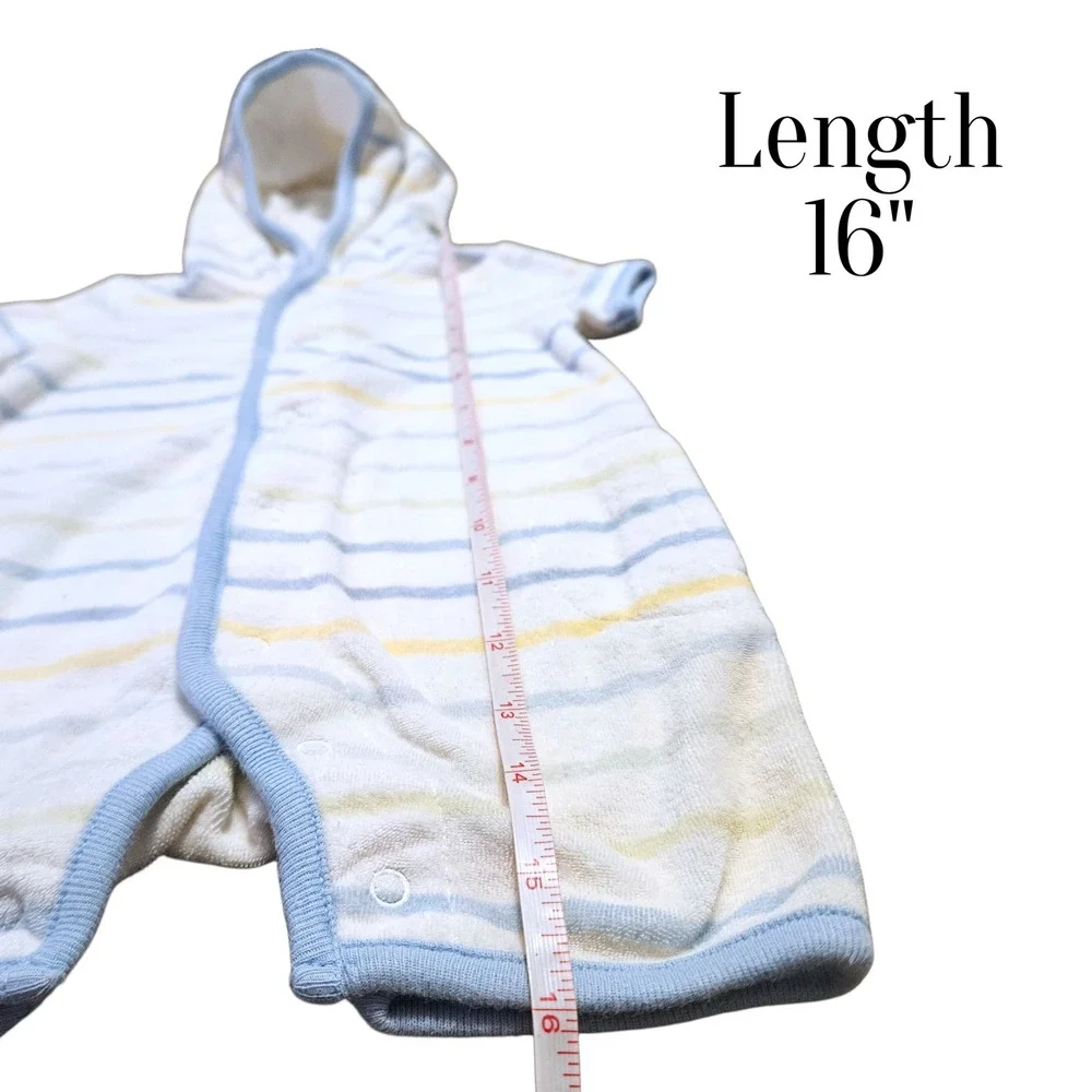 Vintage Baby GAP Hooded Terry Cloth Swim Cover Up Romper 0-3 Months 2005 Pool